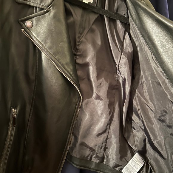 Gap Faux Leather Moto Jacket Large - Picture 3 of 11